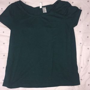 Green Crop Top w/ Breast pocket
